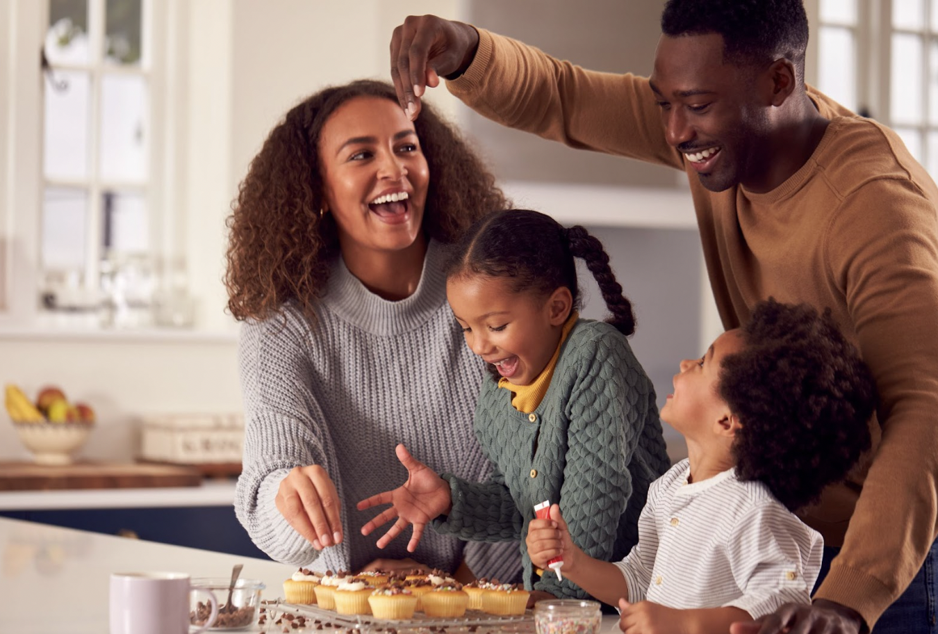 Family baking in short-term rental