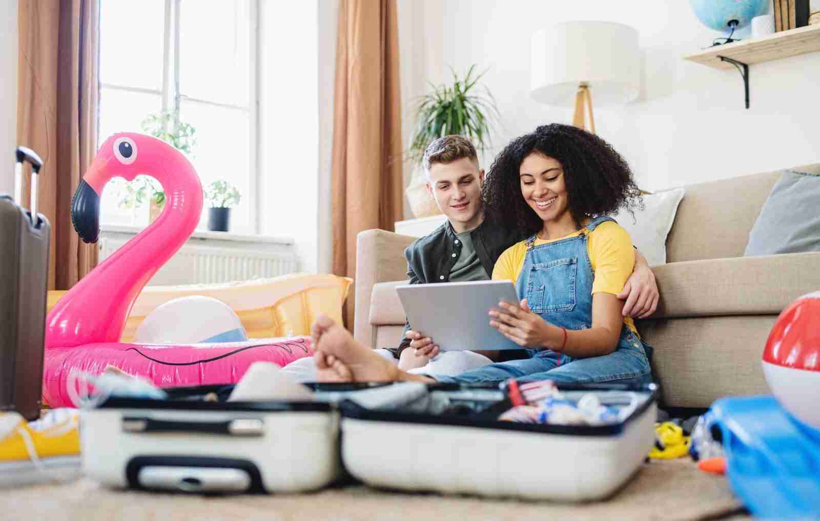 Couple at a rental home