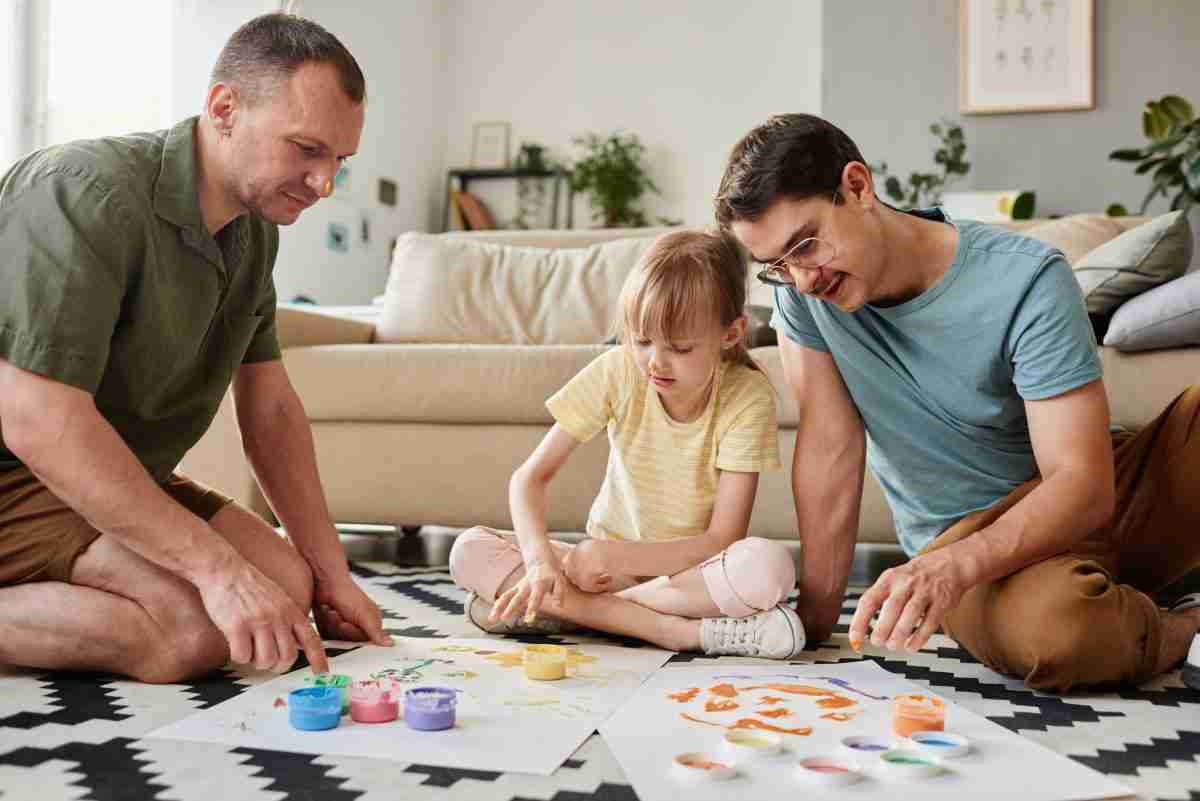 Family painting in short-term rental